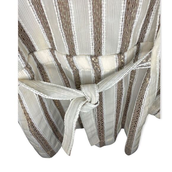 E Stewart button down tan nude vertical textured panels womens size 12, Large - Picture 5 of 6